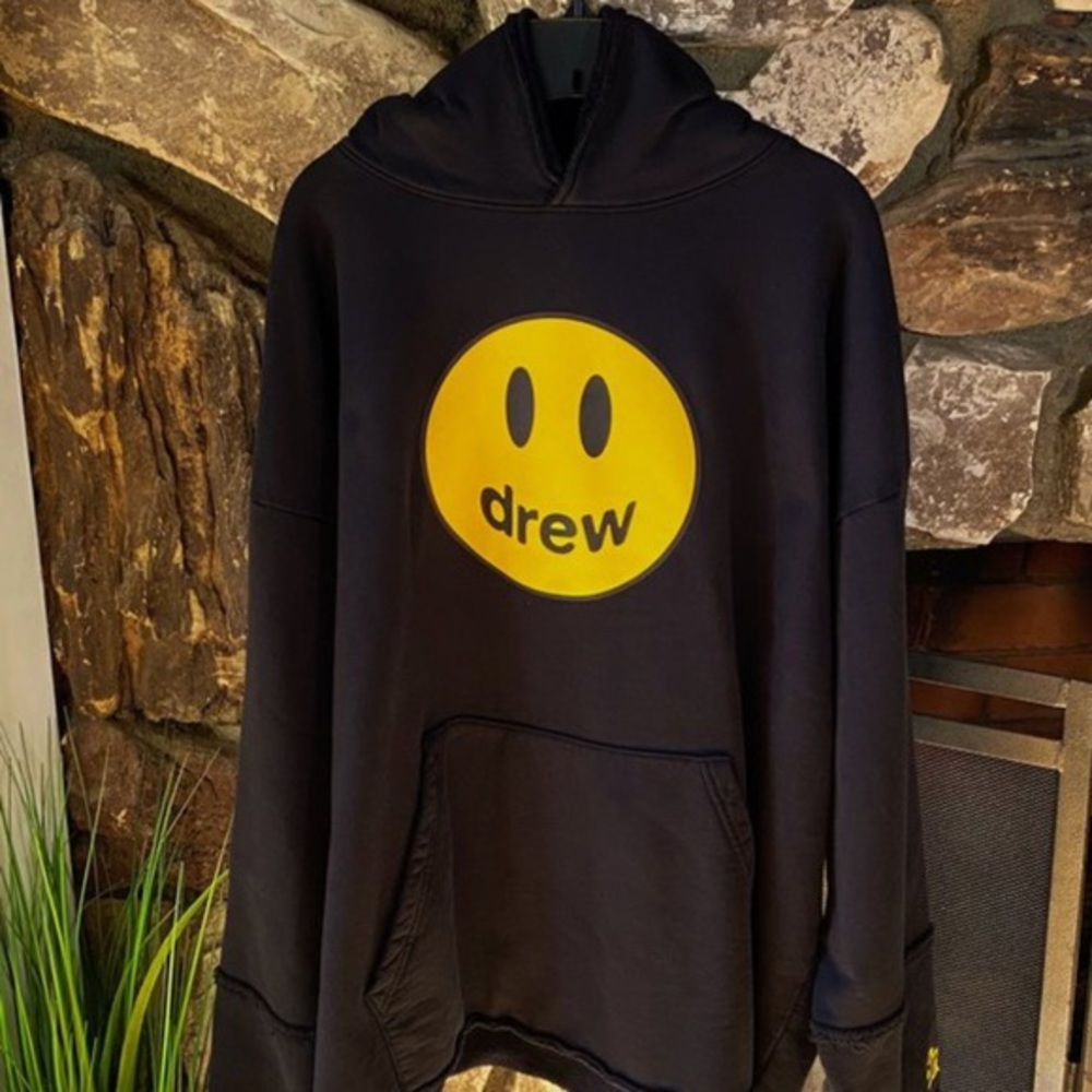 DREW deconstructed black mascot hoodie